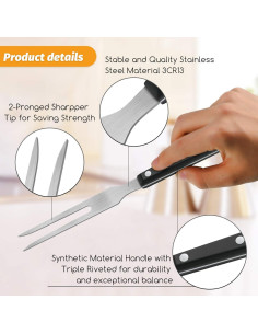 Tenedores de Carne Patelai 2 Piezas Acero Inoxidable 26.9 cm 2