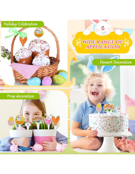 24 Adornos de Pastel de Conejo de Pascua Faccito - Decoración Fiesta