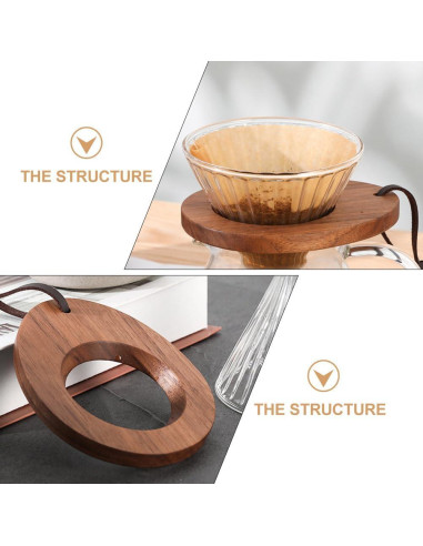 Soporte de Goteo de Café IMIKEYA de Madera 11.5x9.5 cm