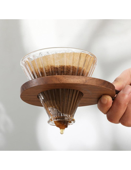 Soporte de Goteo de Café IMIKEYA de Madera 11.5x9.5 cm