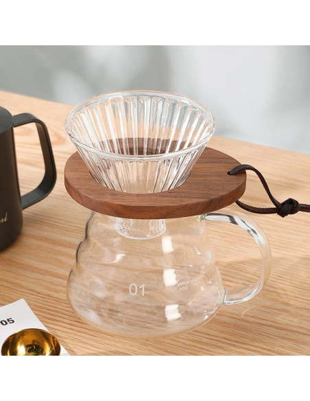 Soporte de Goteo de Café IMIKEYA de Madera 11.5x9.5 cm