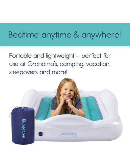 Cama Inflable para Niños Pequeños hiccapop con Protectores 157x99cm