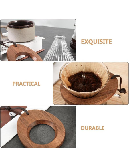 Soporte de Goteo de Café IMIKEYA de Madera 11.5x9.5 cm