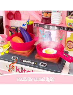 Juego de Cocina para Niños Zaddgiuuy 53 Piezas Rosa 2