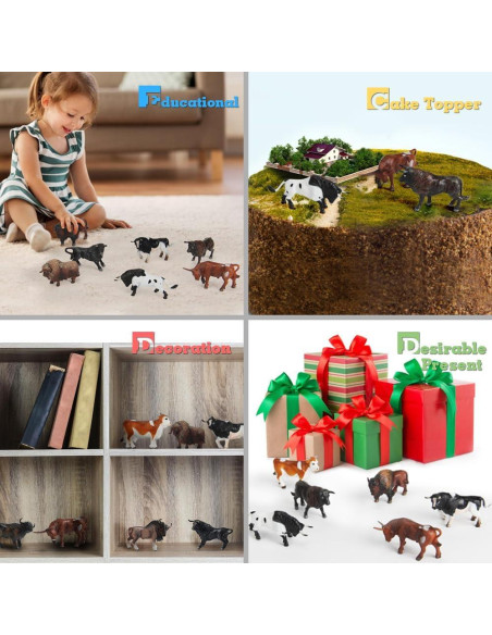 Set de 12 Figuras de Animales de Granja Mini Tudou