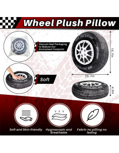 Almohadas de Peluche Rueda 3D Meooeck 40 cm - 2 Pcs 2