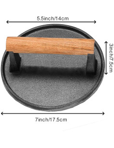 Prensa de Hierro Fundido 7" HOIGON con Mango de Madera 2