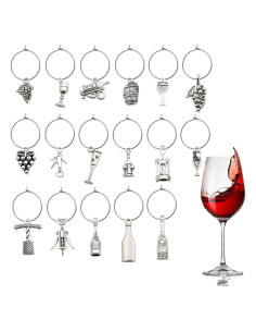 WOCRAFT Charms para Copas de Vino - 50 Piezas de Acero Inoxidable