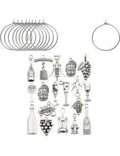 WOCRAFT Charms para Copas de Vino - 50 Piezas de Acero Inoxidable 2