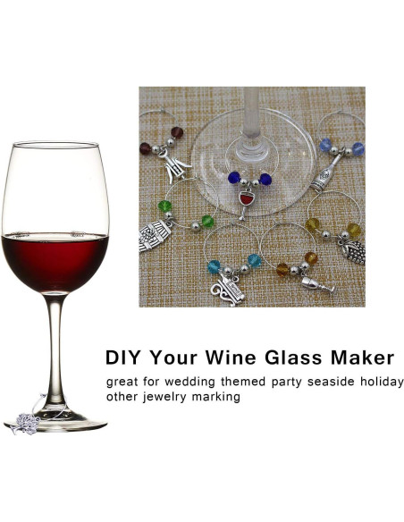 WOCRAFT Charms para Copas de Vino - 50 Piezas de Acero Inoxidable