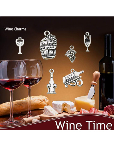 WOCRAFT Charms para Copas de Vino - 50 Piezas de Acero Inoxidable