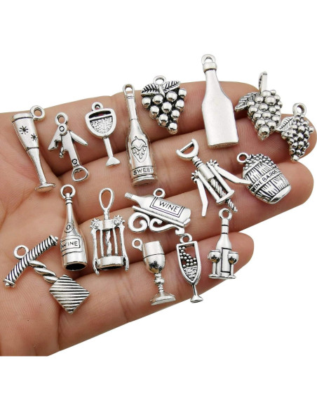 WOCRAFT Charms para Copas de Vino - 50 Piezas de Acero Inoxidable