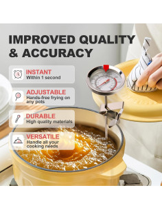 Termómetro de Caramelo y Aceite Telead 22.86 cm Inoxidable 2