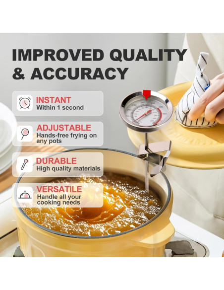 Termómetro de Caramelo y Aceite Telead 22.86 cm Inoxidable