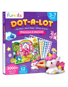 Kit de Arte Funcils con Stickers de Unicornio y Princesa - 8 Lienzos