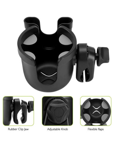 Soporte para Taza 2-en-1 Accmor para Silla de Ruedas y Andador