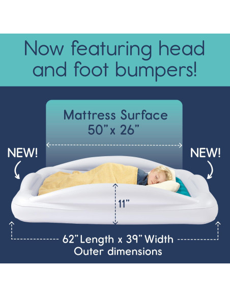 Cama Inflable para Niños Pequeños hiccapop con Protectores 157x99cm