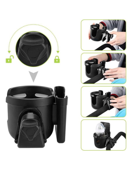 Soporte para Taza 2-en-1 Accmor para Silla de Ruedas y Andador