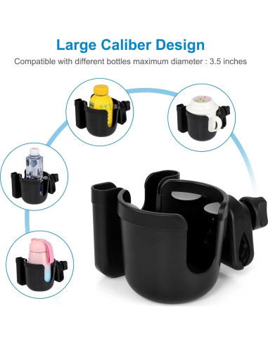 Soporte para Taza 2-en-1 Accmor para Silla de Ruedas y Andador