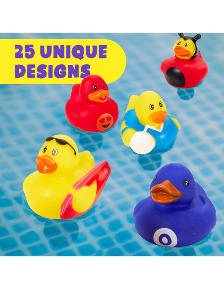 Juego de Patitos de Goma Variados Better Basics - 25 Unidades