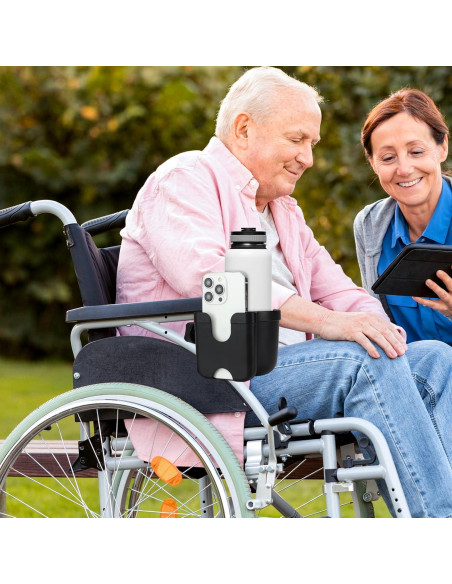 Soporte para Taza 2-en-1 Accmor para Silla de Ruedas y Andador