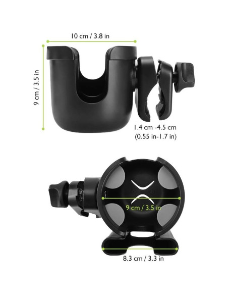 Soporte para Taza 2-en-1 Accmor para Silla de Ruedas y Andador
