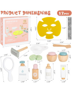 Juego de Maquillaje de Madera ZJEFUNS 17 Piezas para Niños 2