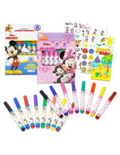 Set de Colorear Disney Mickey y Minnie - 16 Piezas con Marcadores