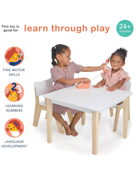 Teléfono de Disco Retro de Madera Mentari - Juguete 12.5x8.5x15 cm