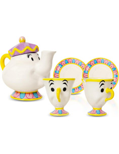 Juego de té Sra. Potts Disney La Bella y la Bestia 2 tazas Chip 2