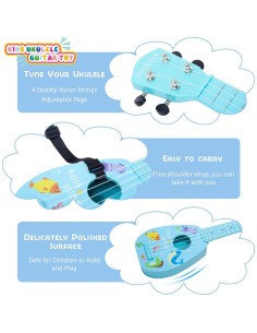 Ukulele Mini para Niños YOLOPLUS+ 43.2x17.8 cm Azul 2