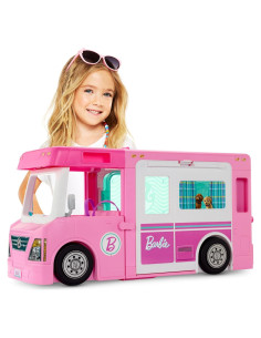 Camper Soñado 3-en-1 Barbie con Piscina y 60 Accesorios