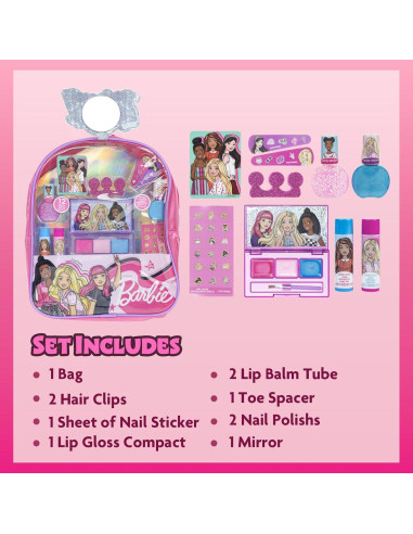 Conjunto de Maquillaje Infantil Barbie con Mochila - Townley Girl