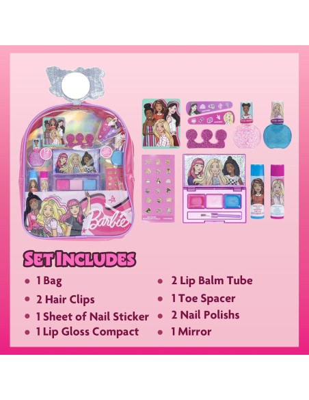 Conjunto de Maquillaje Infantil Barbie con Mochila - Townley Girl