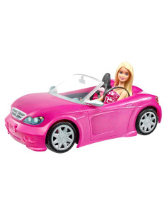 Muñeca Barbie y Coche Convertible Rosa Brillante 2 Asientos
