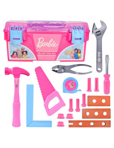 Juego de Herramientas Barbie 18 Piezas Caja Rosa 33 cm