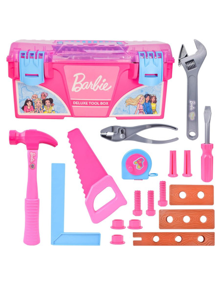 Juego de Herramientas Barbie 18 Piezas Caja Rosa 33 cm