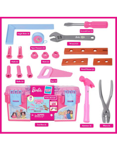 Juego de Herramientas Barbie 18 Piezas Caja Rosa 33 cm 2