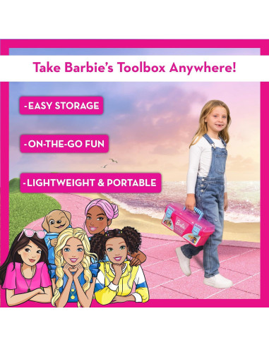 Juego de Herramientas Barbie 18 Piezas Caja Rosa 33 cm
