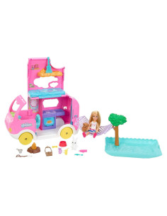 Barbie Camper Chelsea 2-en-1 con Muñeca y Accesorios