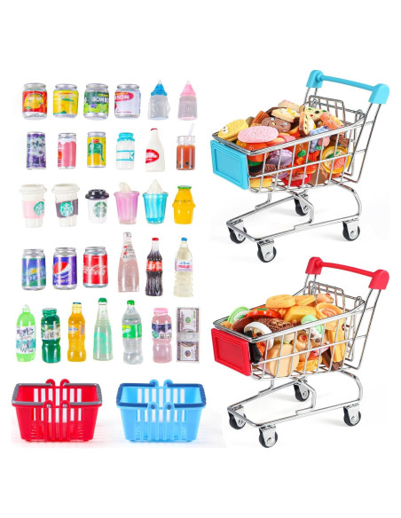 134 Piezas Mini Carrito de Compras Juguete HSJH