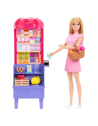 Muñeca Barbie Malibu en el Mercado con 11 Accesorios - Mattel