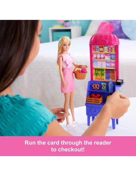 Muñeca Barbie Malibu en el Mercado con 11 Accesorios - Mattel