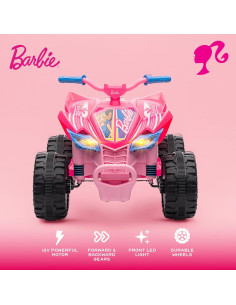 ATV Barbie 12V Rosa para Niños - Paseo Divertido y Seguro 2