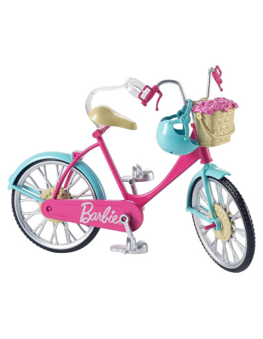 Bicicleta Barbie con Canasta de Flores Rosa - Mattel