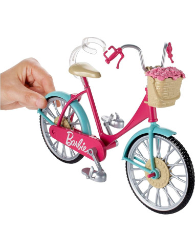 Bicicleta Barbie con Canasta de Flores Rosa - Mattel