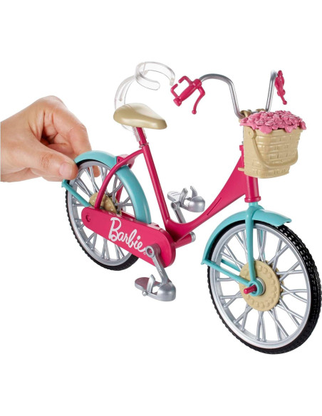 Bicicleta Barbie con Canasta de Flores Rosa - Mattel