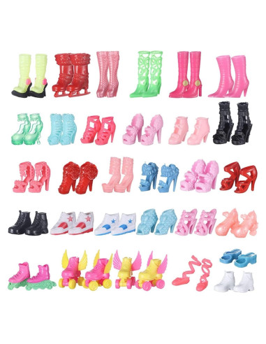 30 pares de zapatos para muñecas Barbie variados 12" (30 cm)