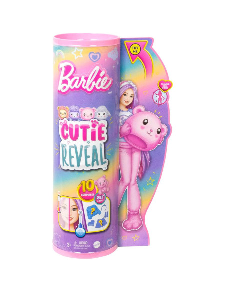 Muñeca Barbie Cutie Reveal Oso de Peluche con 10 Sorpresas