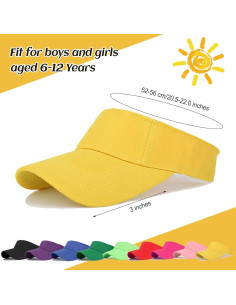 10 Gorras Visera Ajustables UV Niños 6-12 Años - Negro 2